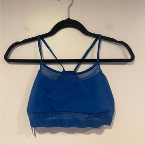 Blue mesh Victoria sport strappy‎ sports bra